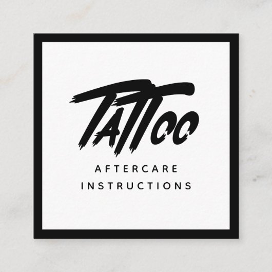 Vet Tattoo na de eerste hulp Vierkante Visitekaartje (Voorkant)