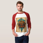 Vet Tattoo Raglan Sleeve T-shirt" T-shirt (Voorkant volledig)