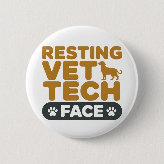 Vet Tech Aesthetic Cute Cats Dogs Paw Ronde Button 5,7 Cm (Voorkant)