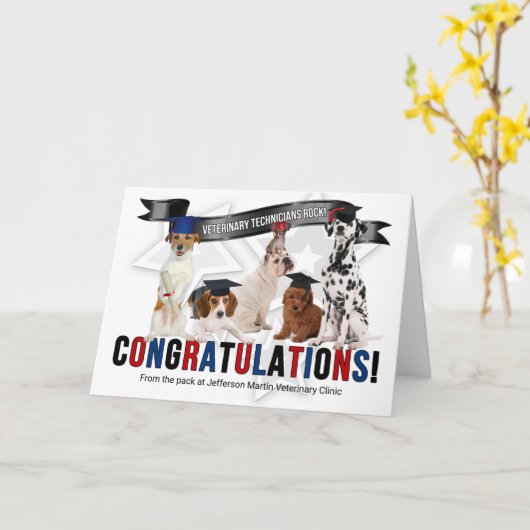 Vet Tech Afstuderen felicitaties RVT Kaart (Gele Bloem)