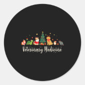 Vet Tech Animal Christmas Xmas Vibes Veterinary Me Ronde Sticker (Voorkant)