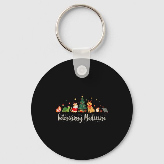 Vet Tech Animal Christmas Xmas Vibes Veterinary Me Sleutelhanger (Voorkant)