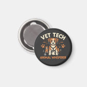 Vet Tech Animal Whisperer Cute Puppy Stethoscope Magneet (Voorkant / Achterkant)
