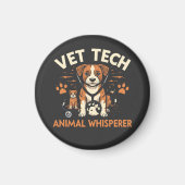 Vet Tech Animal Whisperer Cute Puppy Stethoscope Magneet (Voorkant)