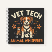 Vet Tech Animal Whisperer Cute Puppy Stethoscope Notitieboek (Voorkant)
