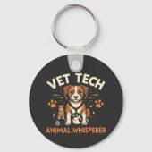 Vet Tech Animal Whisperer Cute Puppy Stethoscope Sleutelhanger (Voorkant)