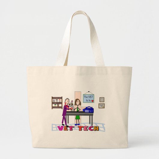 Vet Tech Art Gifts Grote Tote Bag (Voorkant)