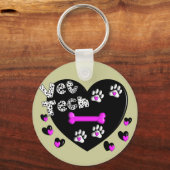 Vet Tech BLACK EN WITTE HARTEN Sleutelhanger (Voorkant)