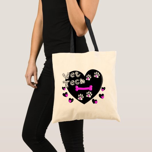 Vet Tech BLACK EN WITTE HARTEN Tote Bag (Voorkant (product))