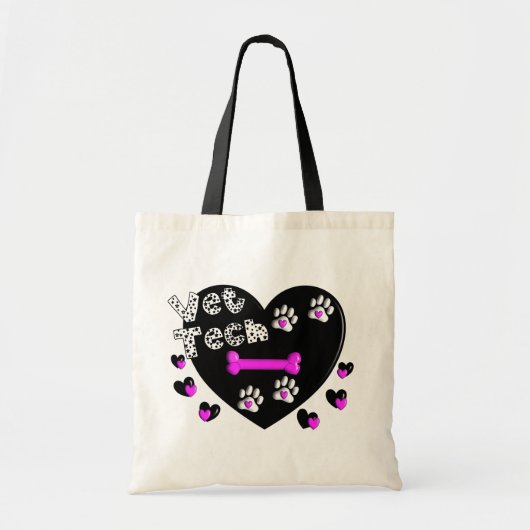 Vet Tech BLACK EN WITTE HARTEN Tote Bag (Voorkant)
