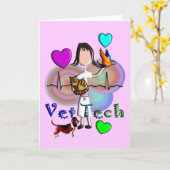 Vet Tech-cadeautjes unieke reliëfstijlafbeeldingen Kaart (Gele Bloem)