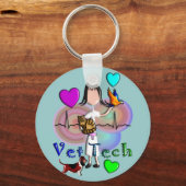 Vet Tech-cadeautjes unieke reliëfstijlafbeeldingen Sleutelhanger (Voorkant)