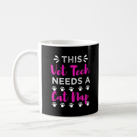 Vet Tech Cat Afstuderen Gift Veterinary technicus Koffiemok (Links)
