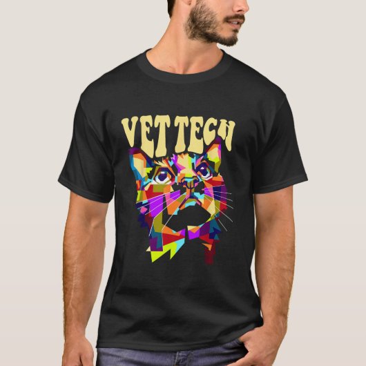Vet Tech Cat Kitten Pet Veterinarian Veterinary Te T-shirt (Voorkant)