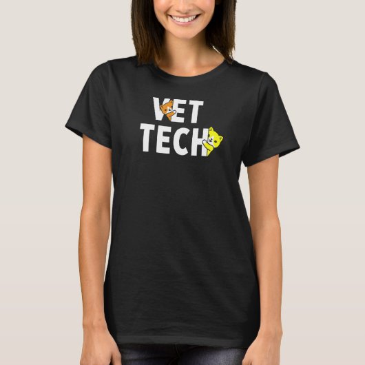 Vet Tech Cat Kitten Veterinarian Techni T-shirt (Voorkant)