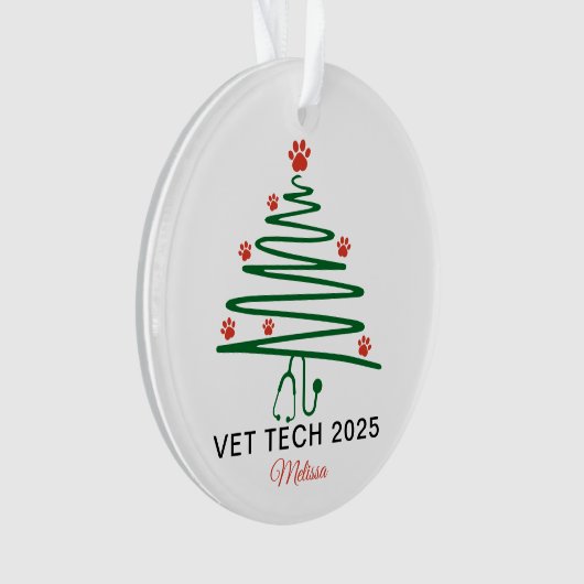 Vet Tech Christmas Tree Ornament (voorkant)
