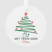 Vet Tech Christmas Tree Ornament (achterkant)