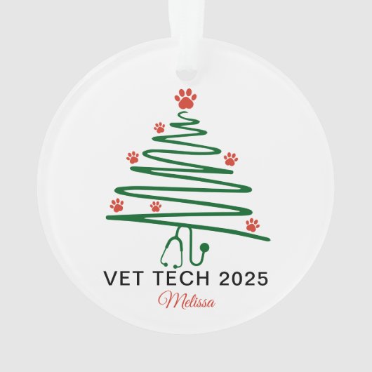 Vet Tech Christmas Tree Ornament (achterkant)