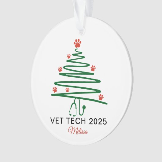 Vet Tech Christmas Tree Ornament (voorkant)
