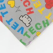 Vet Tech Colorful Lettering Fleece Deken (Hoek)