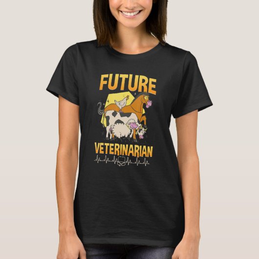 Vet Tech Cute Veterinary Future Veterinarian T-shirt (Voorkant)