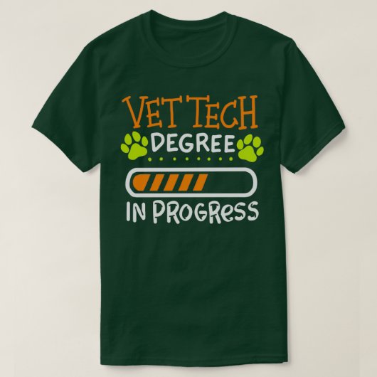 Vet Tech Degre in wording Cute Veterinarian Tech T-shirt (Design voorkant)