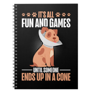 Vet Tech Dog Cone Humor Veterinarian Notitieboek