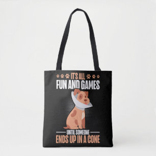 Vet Tech Dog Cone Humor Veterinarian Tote Bag