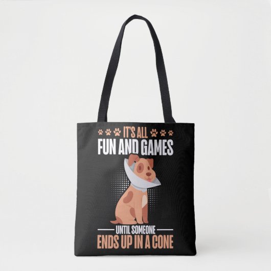 Vet Tech Dog Cone Humor Veterinarian Tote Bag (Voorkant)