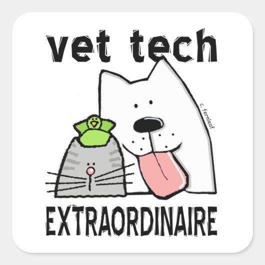 Vet Tech Extraordinaire Vierkante Sticker (Voorkant)
