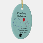 Vet Tech - Gepersonaliseerde pootafdrukken op mijn Keramisch Ornament (Rechts)