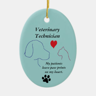Vet Tech - Gepersonaliseerde pootafdrukken op mijn Keramisch Ornament