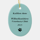 Vet Tech - Gepersonaliseerde pootafdrukken op mijn Keramisch Ornament (Achterkant)
