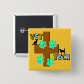 Vet Tech Gift Vierkante Button 5,1 Cm (Voorkant /achterkant)