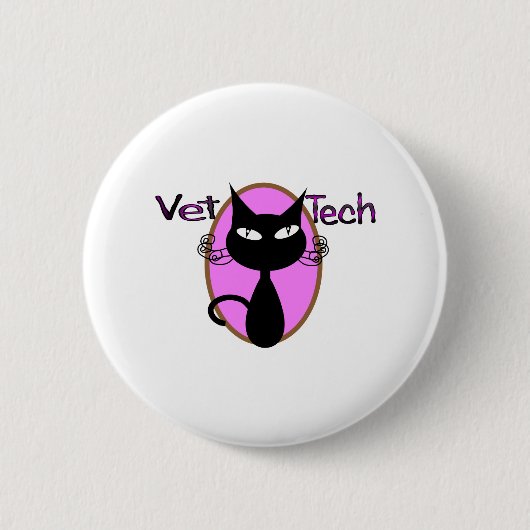 Vet Tech Gifts "Schattig katteontwerp" Ronde Button 5,7 Cm (Voorkant)