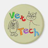 Vet Tech Gifts, veterinair technicus Magneet (Voorkant)