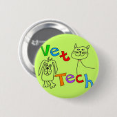 Vet Tech Gifts, veterinair technicus Ronde Button 5,7 Cm (Voorkant /achterkant)