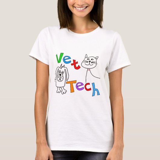 Vet Tech Gifts, veterinair technicus T-shirt (Voorkant)
