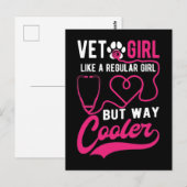 Vet Tech Girl Love Animals Vrouw Veterinarian Briefkaart (Voorkant / Achterkant)