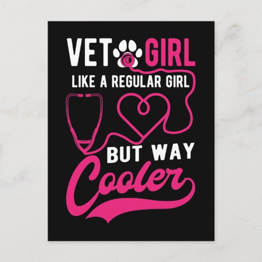 Vet Tech Girl Love Animals Vrouw Veterinarian Briefkaart (Voorkant)