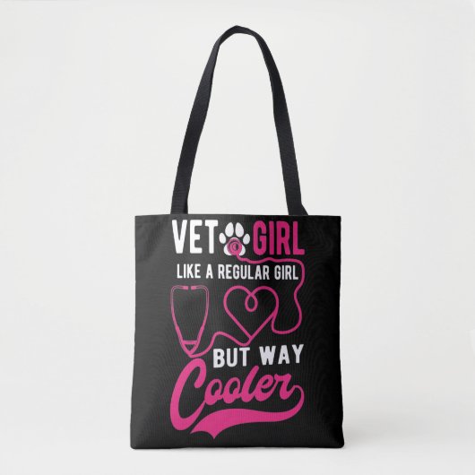 Vet Tech Girl Love Animals Vrouw Veterinarian Tote Bag (Voorkant)