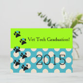 Vet Tech Graduation Invitations Limoen en Blue 8 Kaart (Staand voorkant)