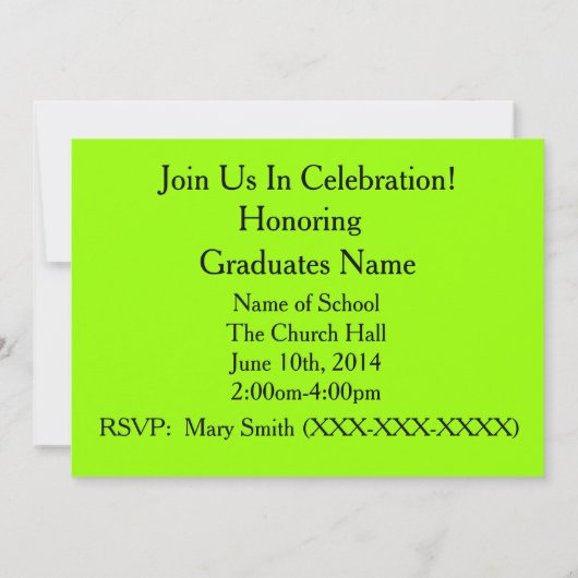 Vet Tech Graduation Invitations Limoen en Blue 8 Kaart (Achterkant)