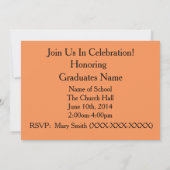 Vet Tech Graduation Invitations Oranje and Blue Kaart (Achterkant)