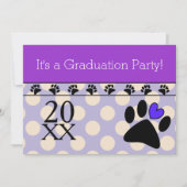 Vet Tech Graduation Invitations Paars Kaart (Voorkant)