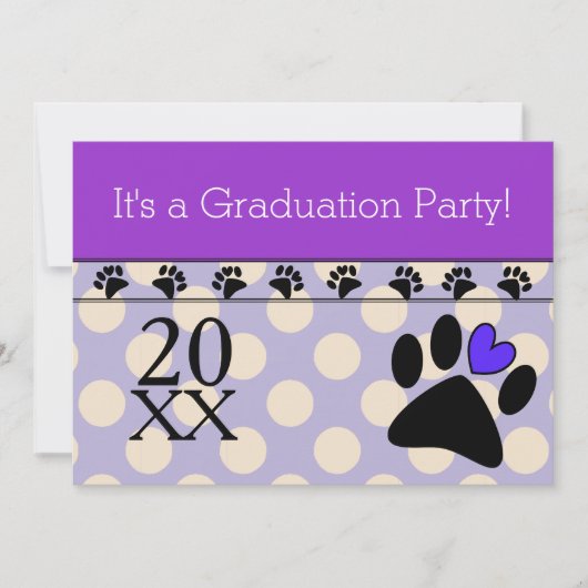 Vet Tech Graduation Invitations Paars Kaart (Voorkant)