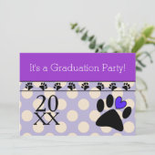 Vet Tech Graduation Invitations Paars Kaart (Staand voorkant)