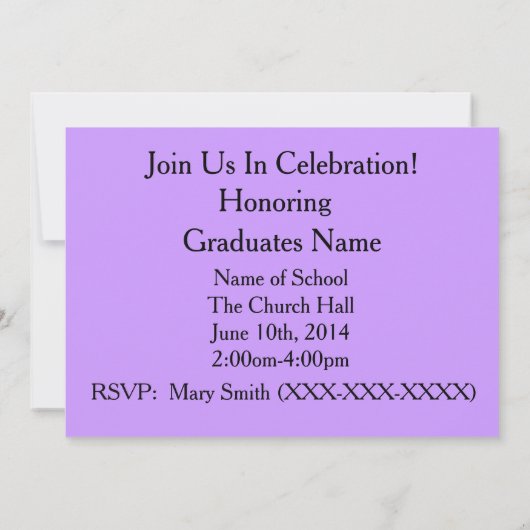 Vet Tech Graduation Invitations Paars Kaart (Achterkant)