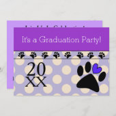 Vet Tech Graduation Invitations Paars Kaart (Voorkant / Achterkant)