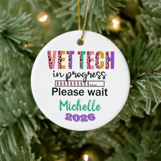 Vet Tech In Progress Keramisch Ornament (Boom)